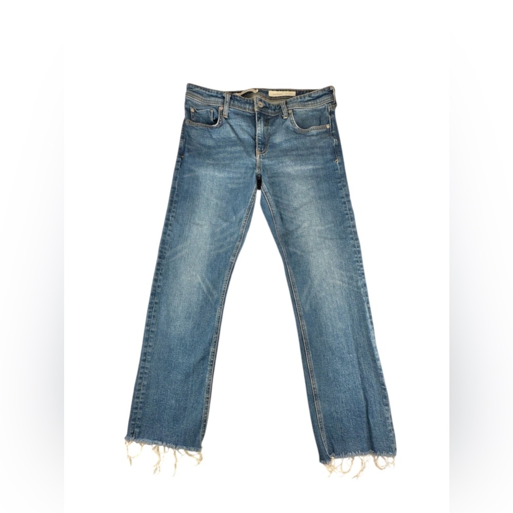 Pilcro & the Letterpress Anthropologie Jeans Size 30 Slim Straight Raw Hem Ankle